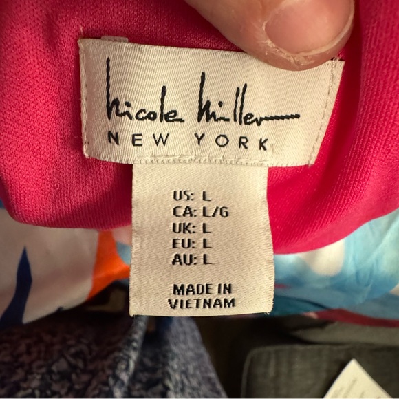 🎨 Nicole Miller New York Abstract Watercolor Maxi Dress – Size L - Picture 10 of 11